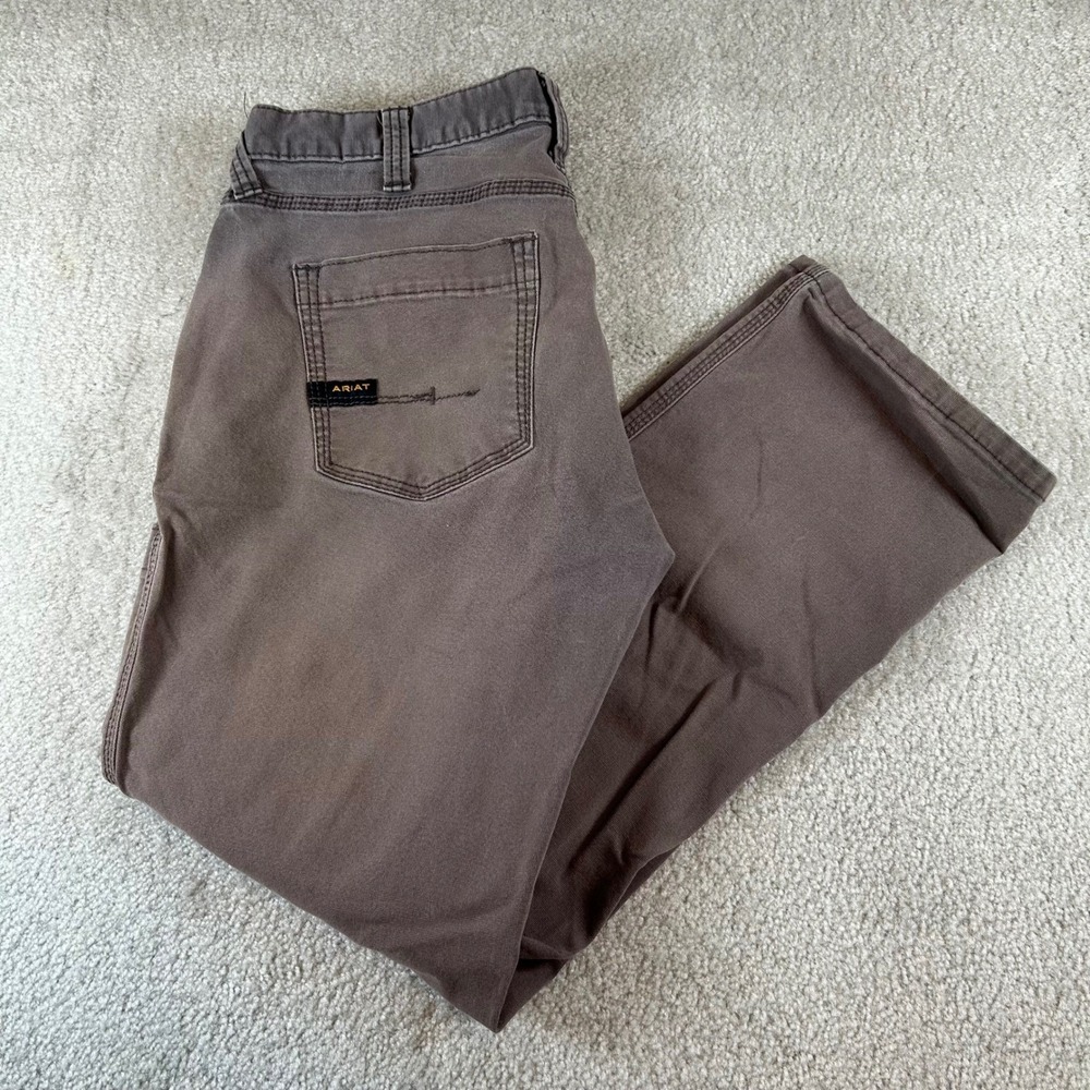 Ariat Rebar M4 Work Pants Relaxed Straight Cargo Pocket Men's‎ Brown Size 30x30